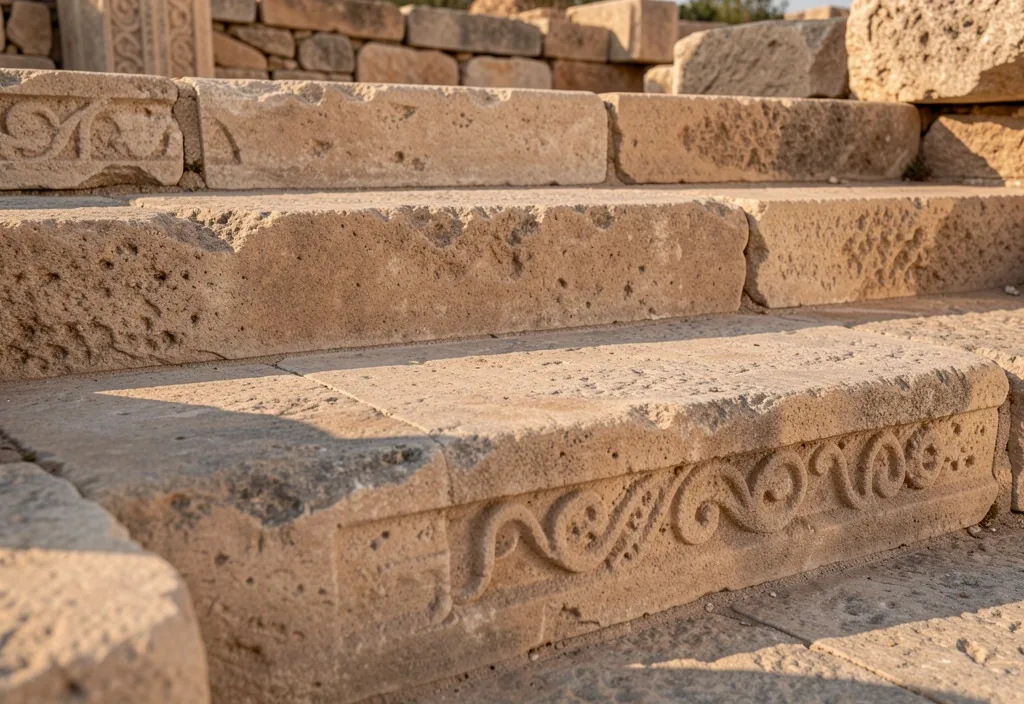 Anadolu antik taş merdivenleri dokusu